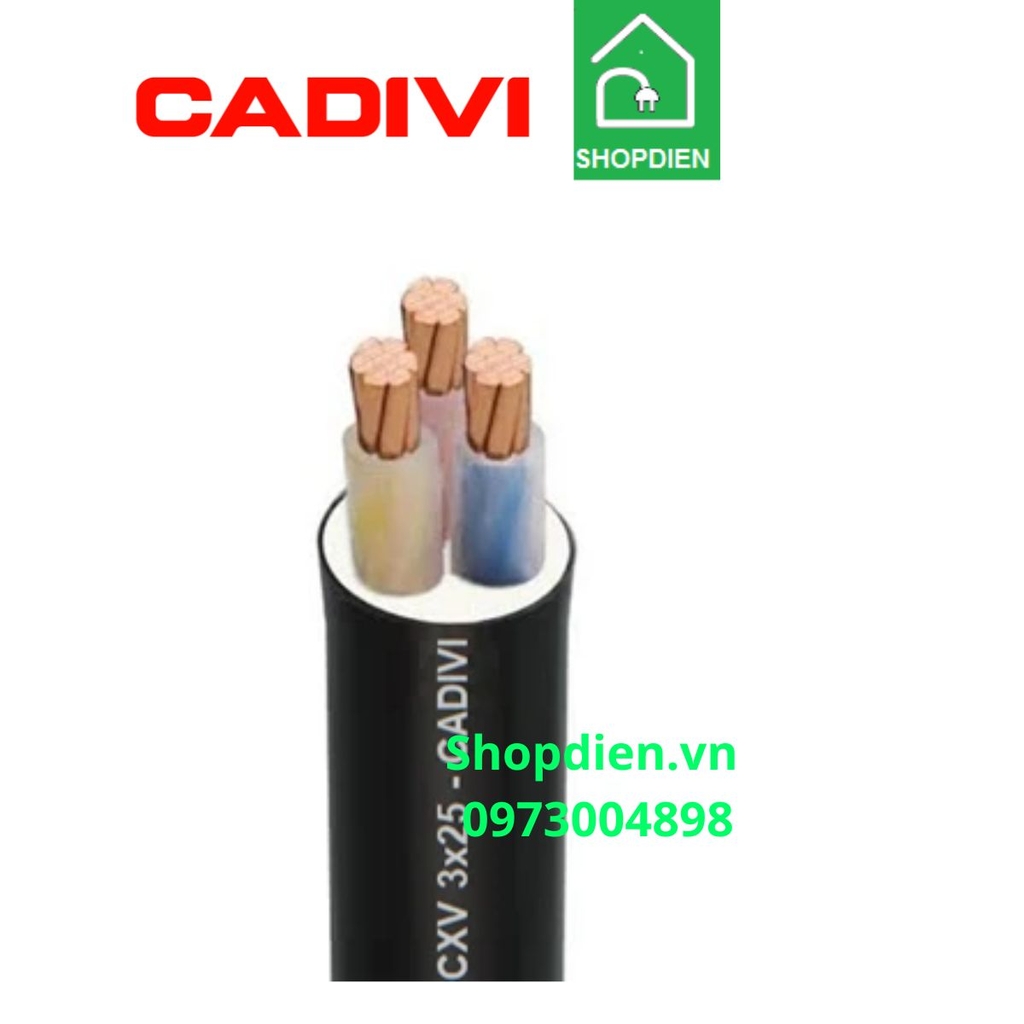 Cáp treo ngoài trời Cu/xlpe/pvc 3x10mm2 Cadivi CXV
