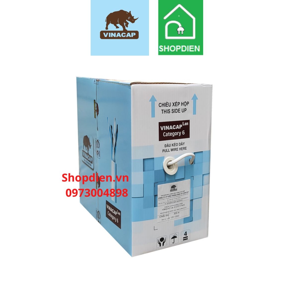 CAT6 VINACAP Dây cáp mạng UTP 4 đôi 24 AWG