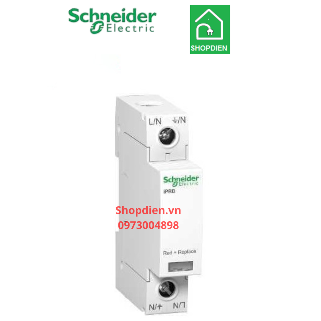 Chống sét lan truyền Surge Arrester 1P 12.5KA Schneider Acti9 iPRD1 SPD A9L16182 Loại 1+2