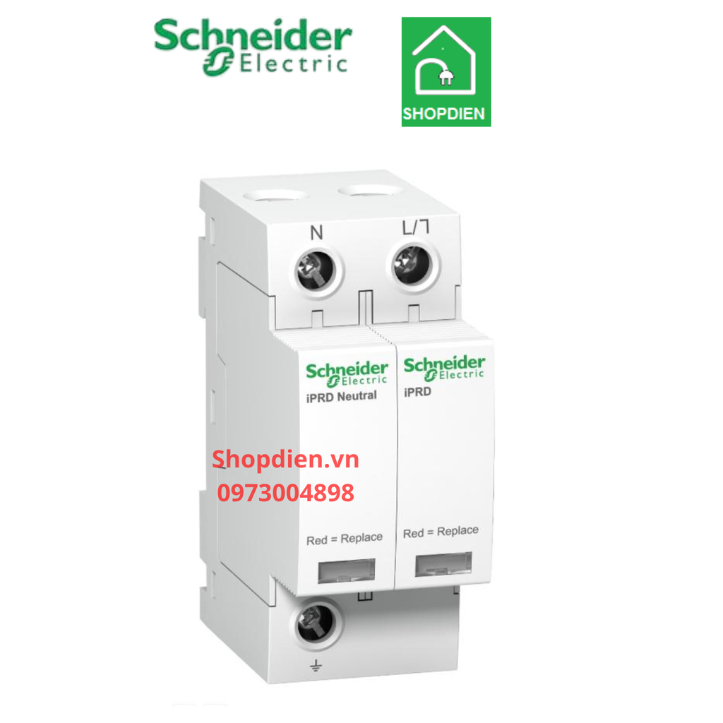 Chống sét lan truyền Surge Arrester 1P+N 12.5KA Schneider Acti9 iPRD1 SPD A9L16182 Loại 1+2