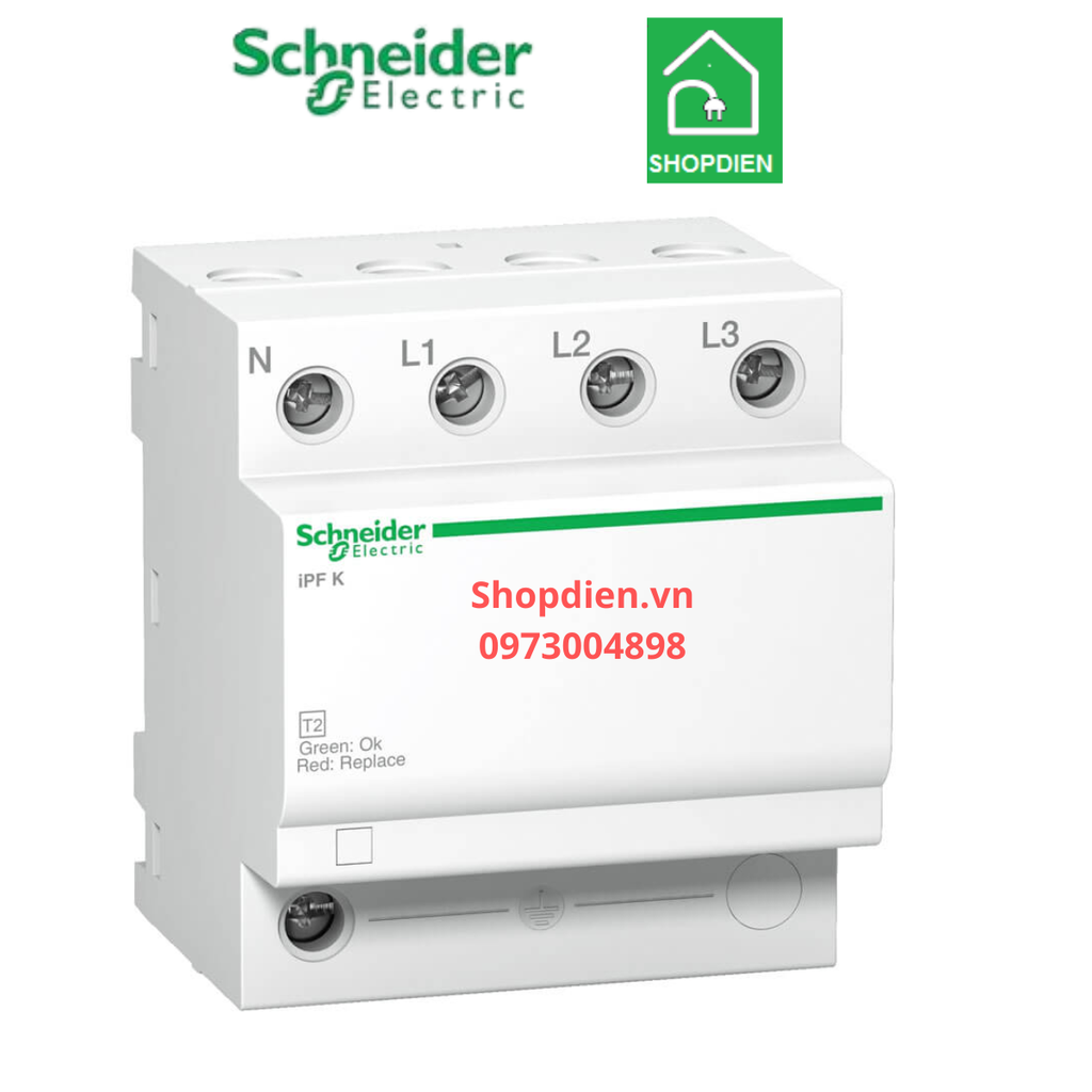 Chống sét lan truyền SPD iPF K 3P+N 20kA type 2 Schneider-A9L15693