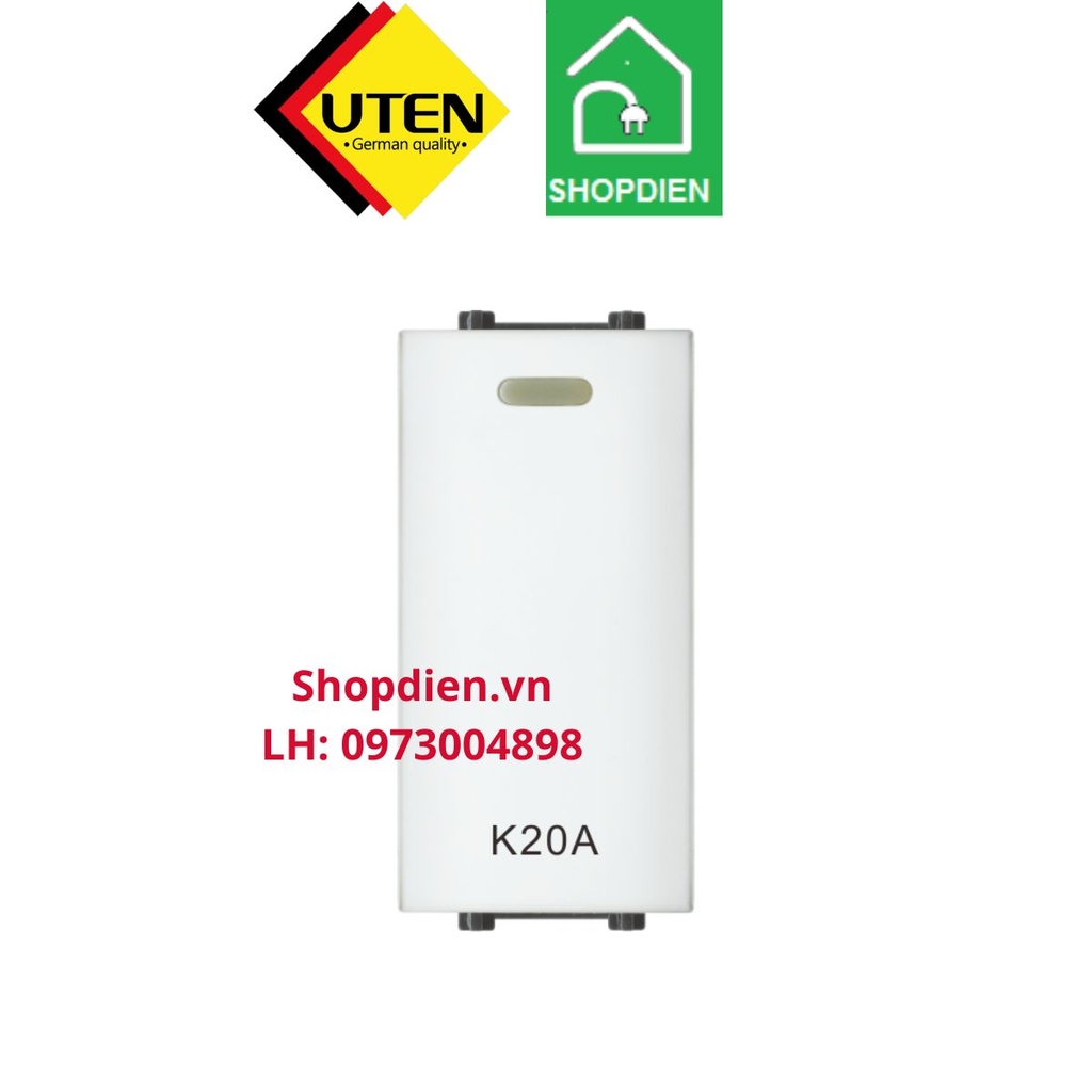 Công tắc 2 cực 20A V3 UTEN V3.0 PGK20A dùng cho  bình nóng lạnh