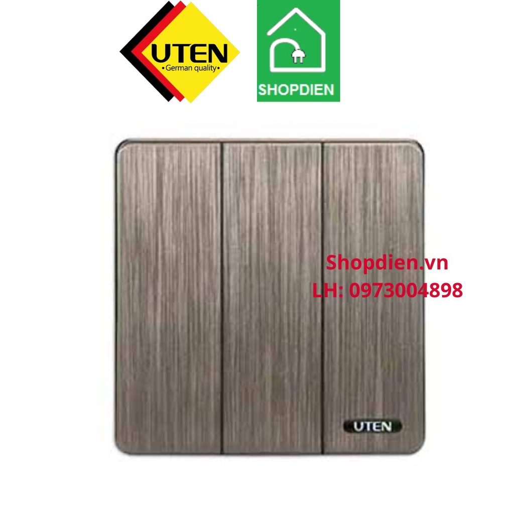 Công tắc ba 2 chiều S400 UTEN S400GK32 3 gang 2 way switch