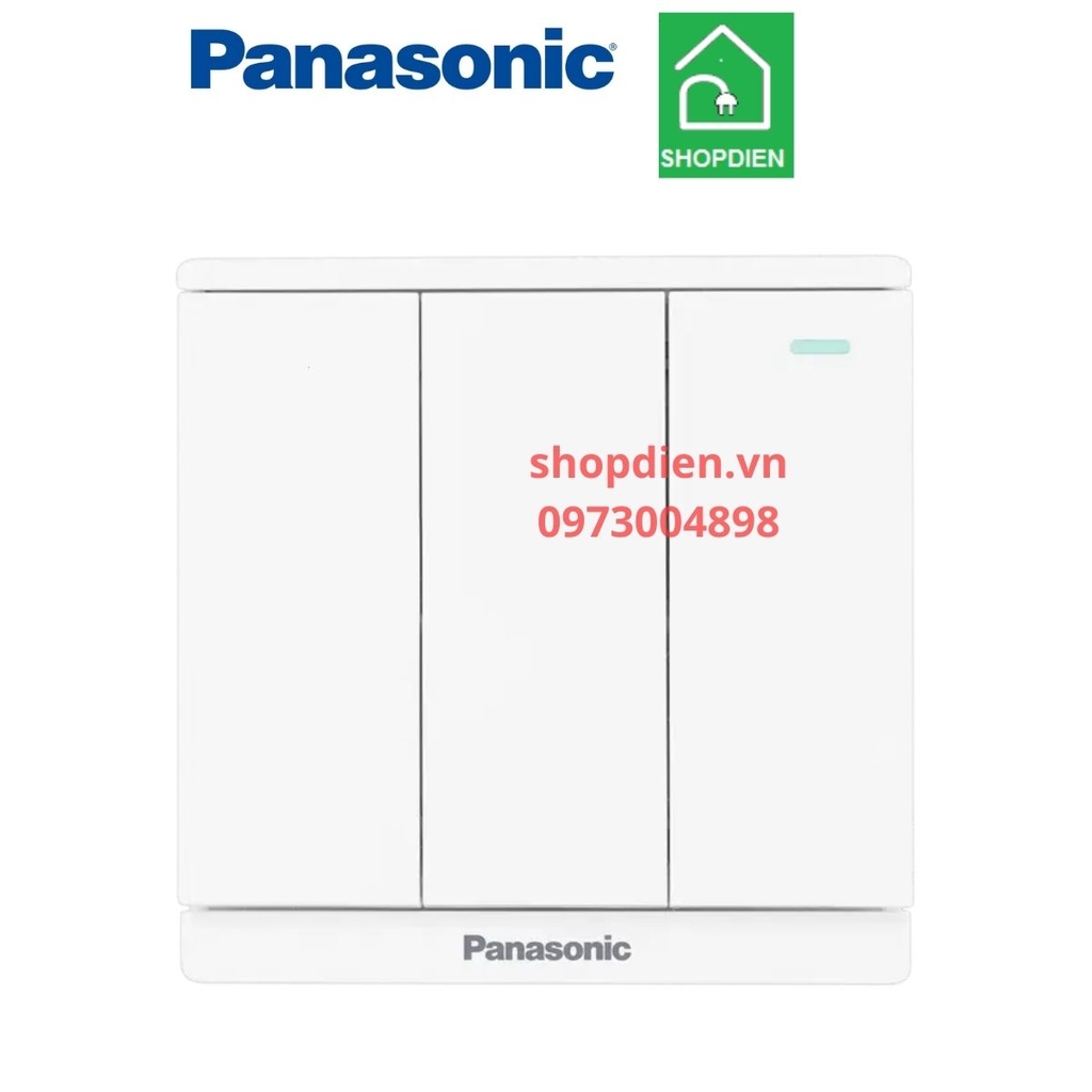WMF516-1VN Panasonic Công tắc ba 2 chiều Moderva màu trắng dạ quang đảo chiều cầu thang