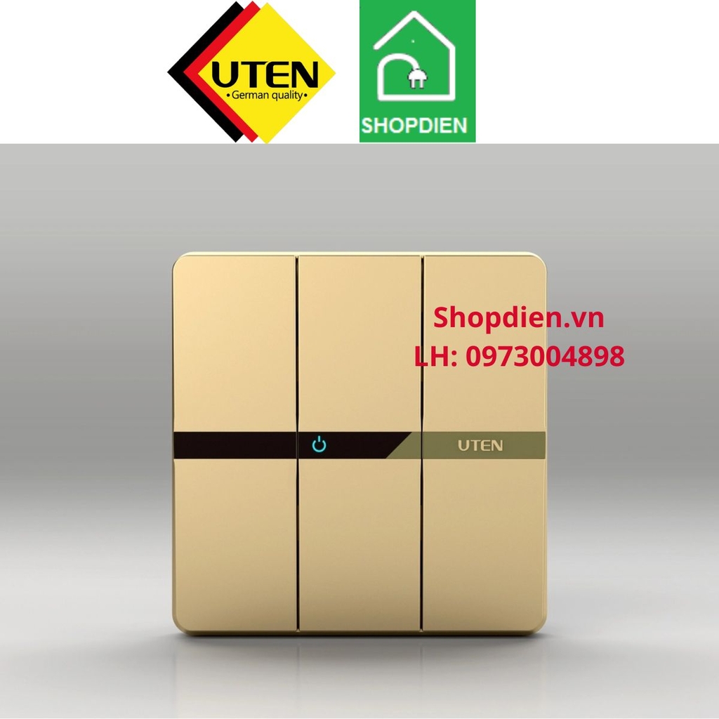 Công tắc ba 2 chiều Q7 3 gang 2 way switch UTEN Q7GK32