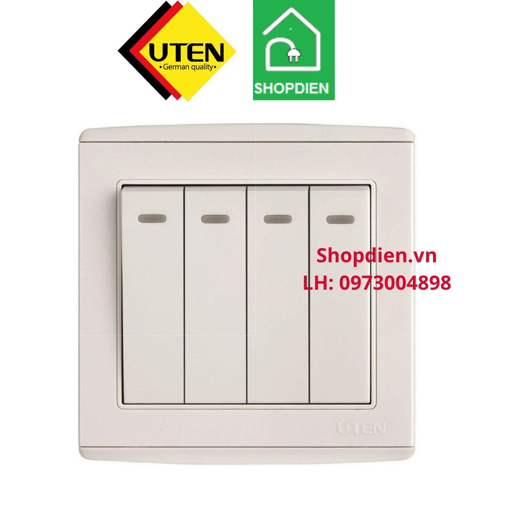 Công tắc bốn 1 chiều V4 4 gang 1 way switch UTEN V4.0GK41