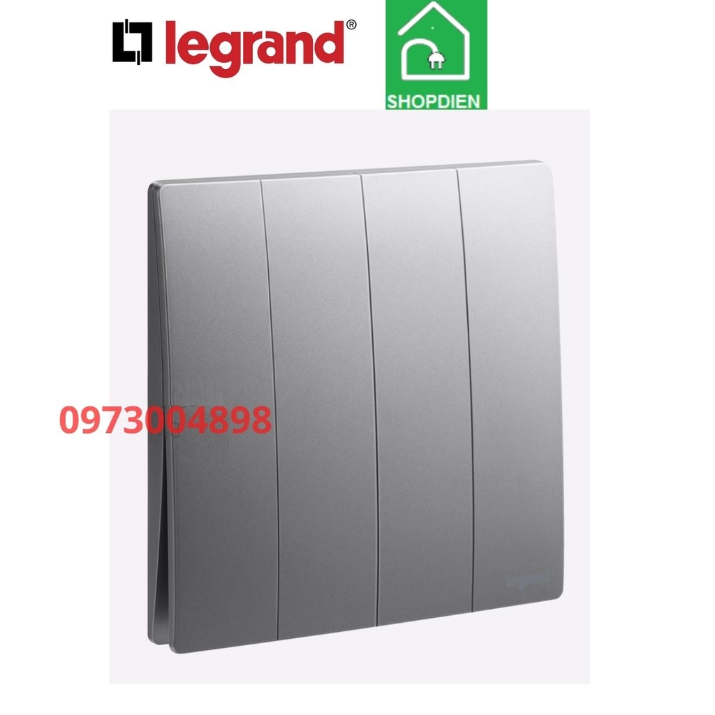 Công tắc bốn 2 chiều Mallia Senses Legrand 281007DS màu ghi xám