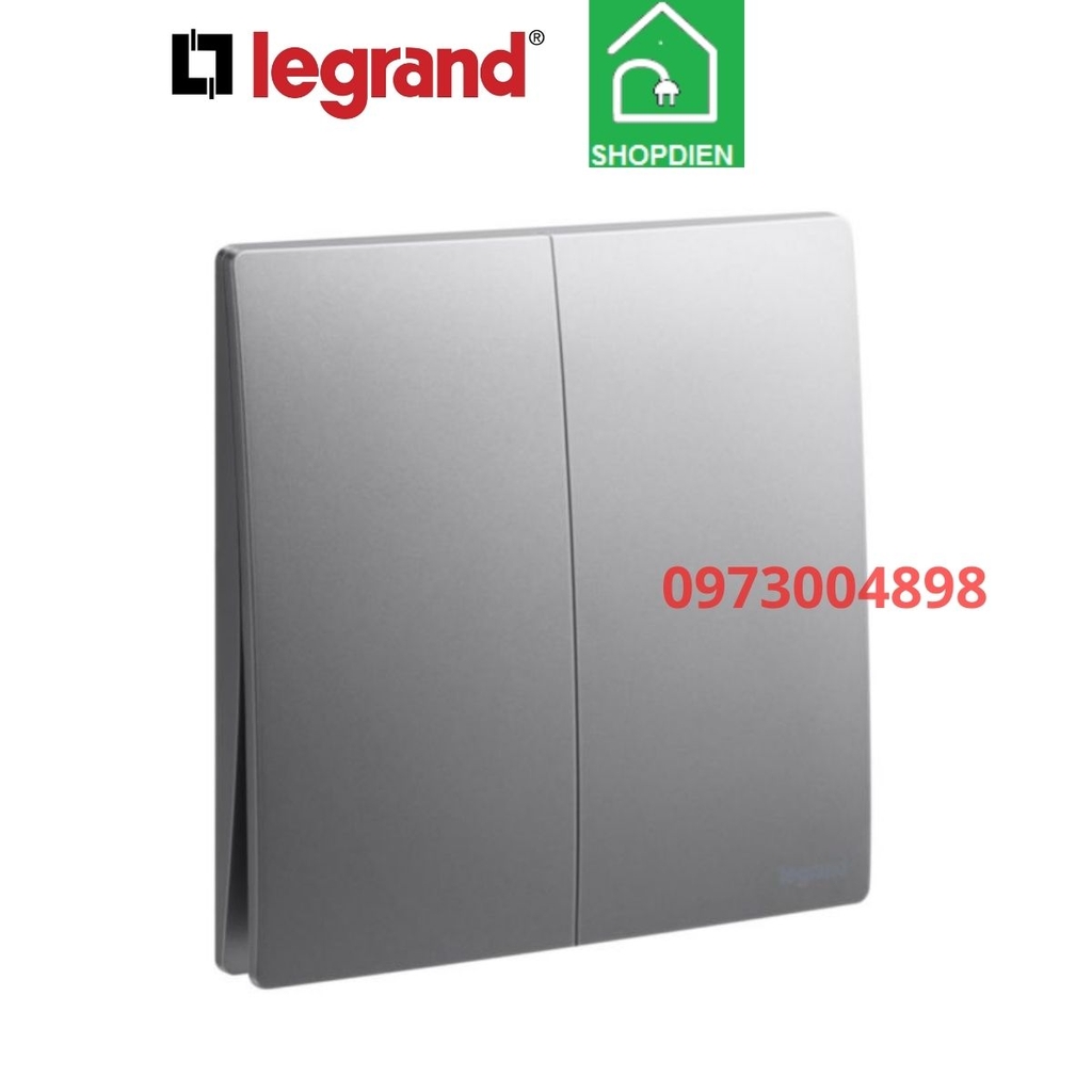 Công tắc đôi 1 chiều Mallia Senses Legrand 281002DS màu ghi xám