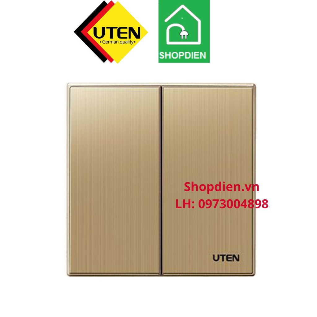 Công tắc đôi 2 chiều Q9 2 gang 2 way switch UTEN Q9GK22