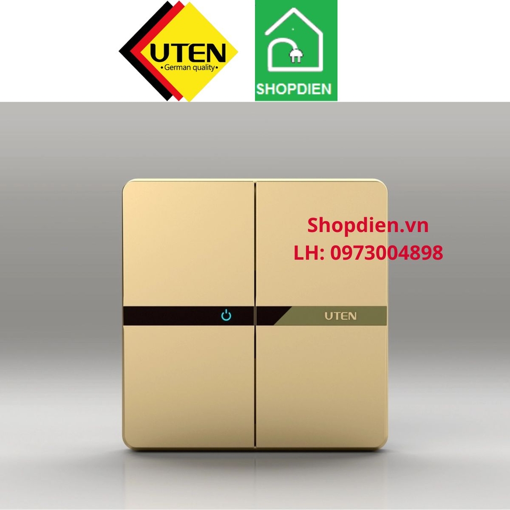 Công tắc đôi 2 chiều Q7 2 gang 2 way switch UTEN Q7GK22