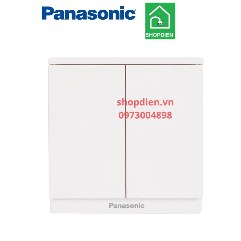WMF596-VN Panasonic Công tắc đôi trung gian Moderva vuông màu trắng