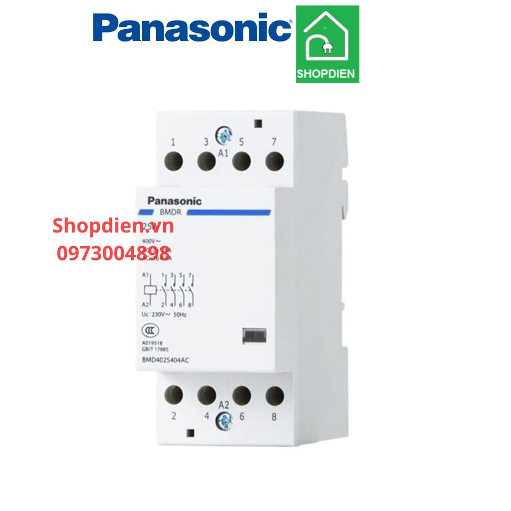 Contactor 4P 25A Panasonic BMD4025404ACV Khởi động từ dạng DIN