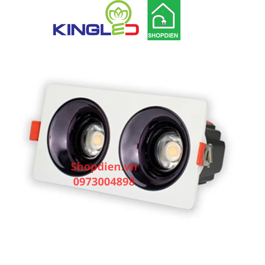 DA-GL-2*12SS-V168 KINGLED Đèn rọi hộp âm trần đôi 2x12W TurQuoise