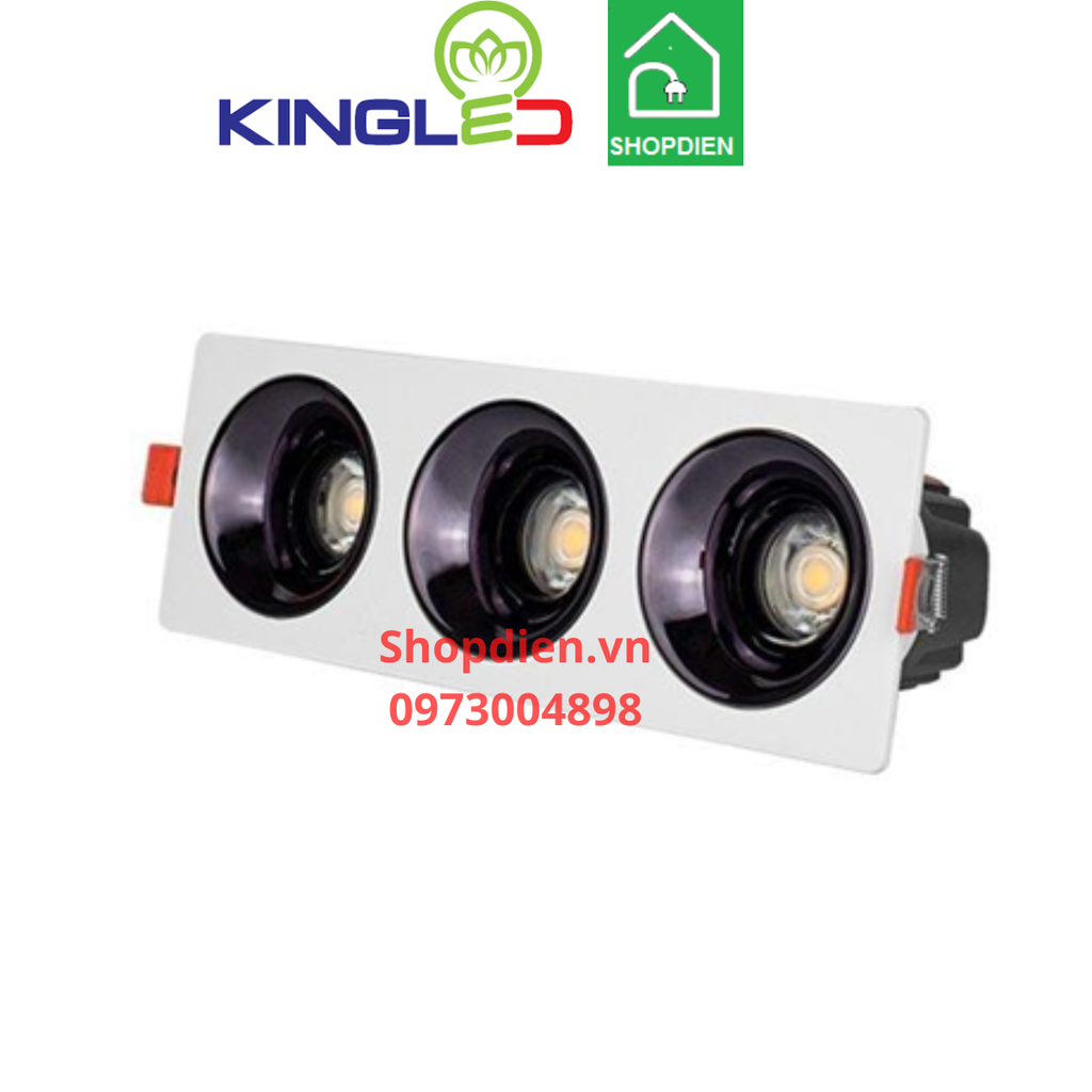 DA-GL-3*12SS-V247 KINGLED Đèn rọi hộp âm trần ba 3x12W TurQuoise