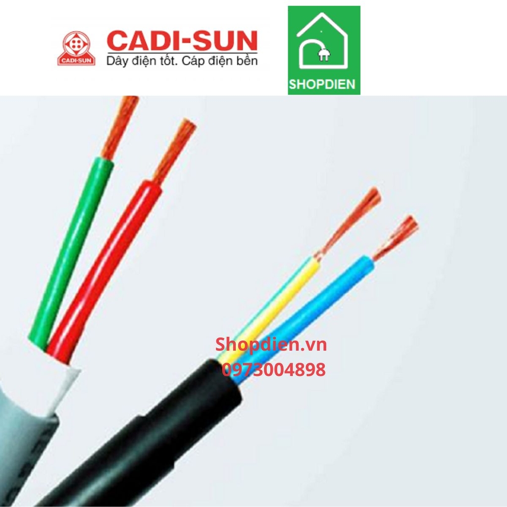 Dây cáp điện tròn mềm cu/pvc/pvc 2x1mm2 cadisun VCTF