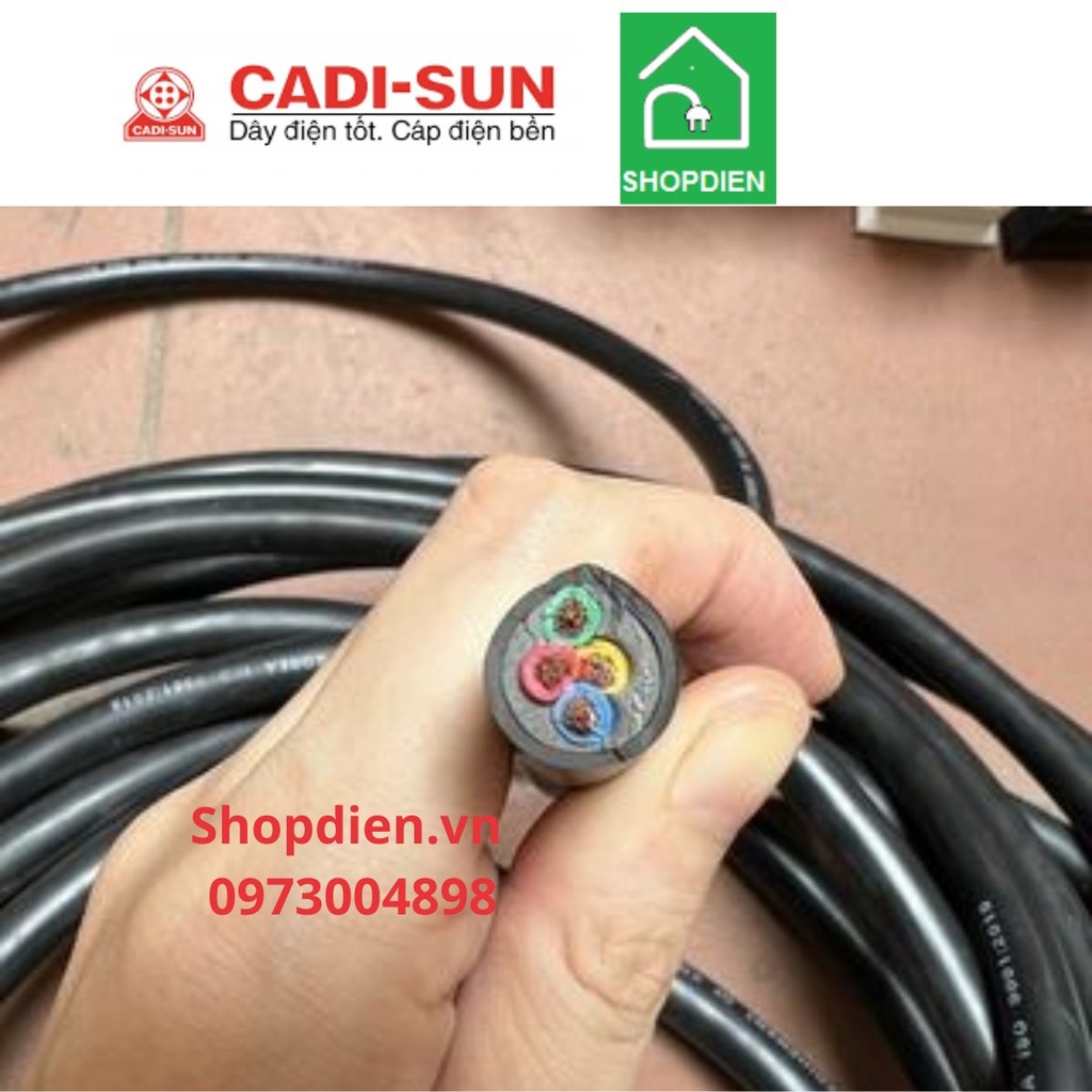 Dây cáp điện tròn mềm cu/pvc/pvc 4x2.5 mm2 cadisun VCTF