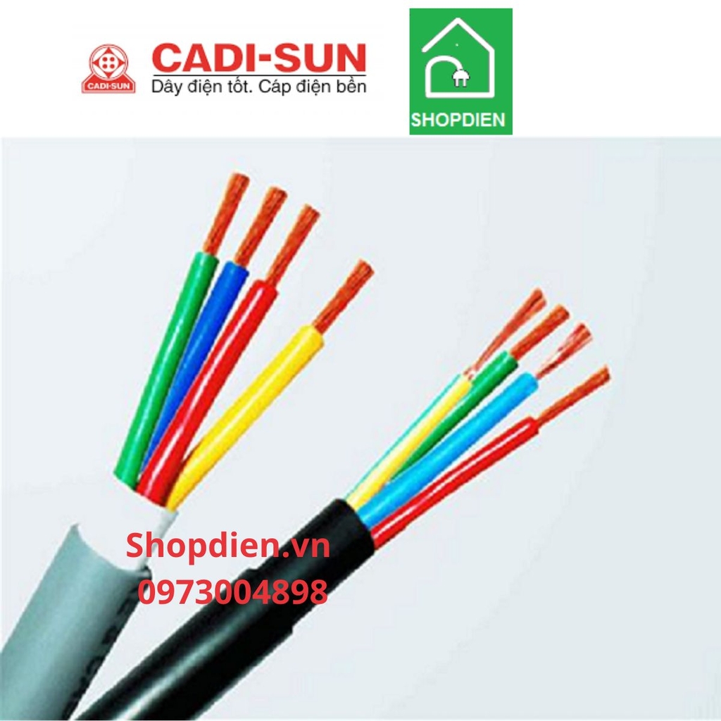 Dây cáp điện tròn mềm cu/pvc/pvc 4x6mm2 cadisun VCTF