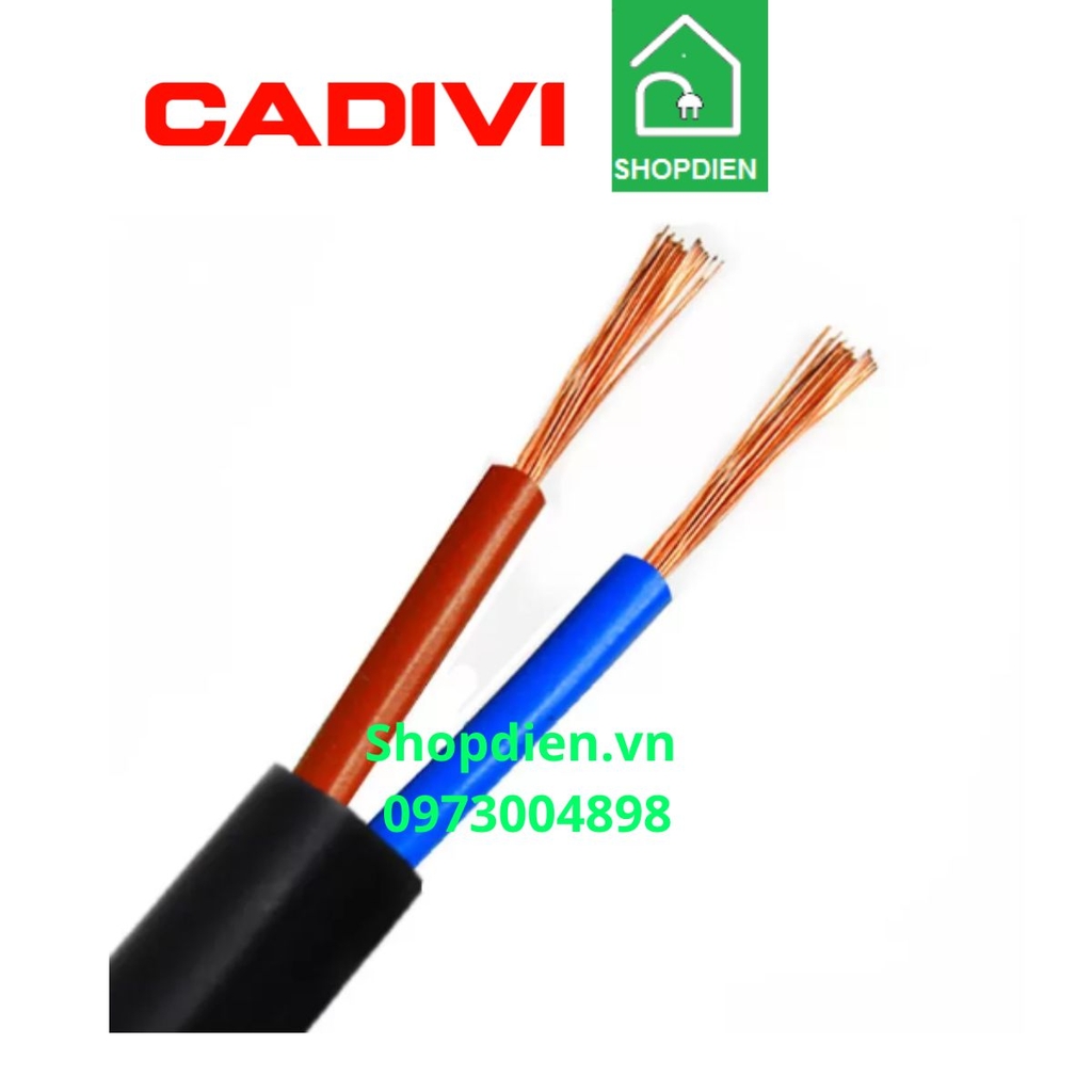 Dây cáp điện tròn mềm cu/pvc/pvc 2x1.5mm2 CADIVI VCmt
