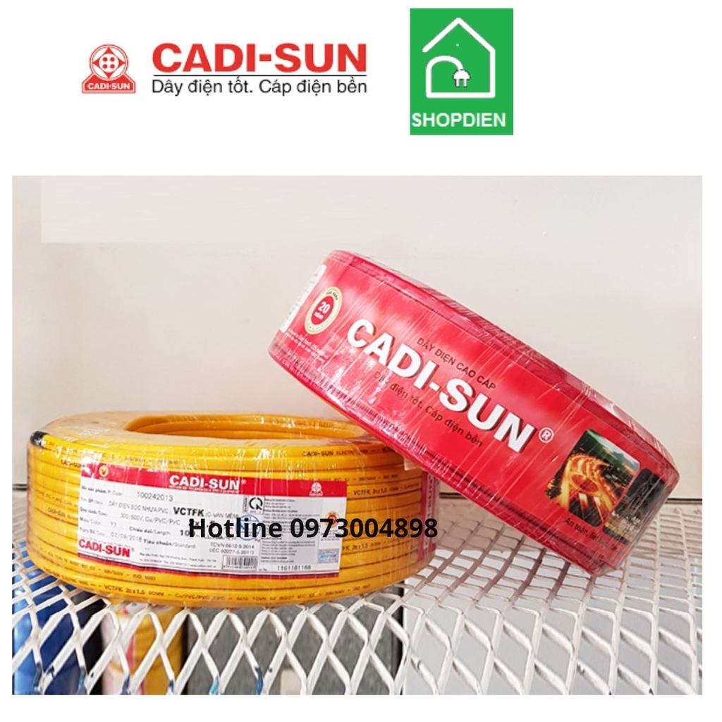 Dây đôi OVAN Cu/PVC/PVC 2x2.5mm2 VCTFK Cadisun