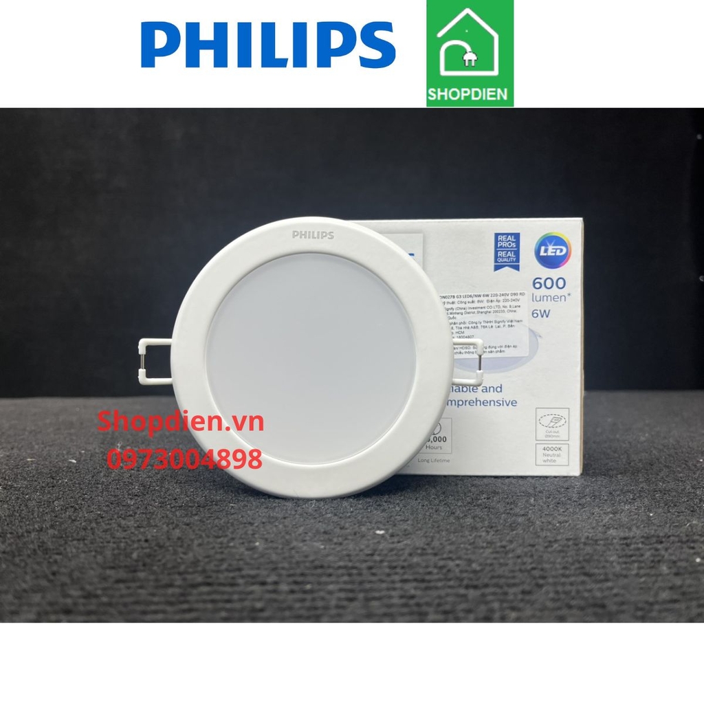 DN027B G3 LED6 Philips Đèn downlight âm trần 6W D100