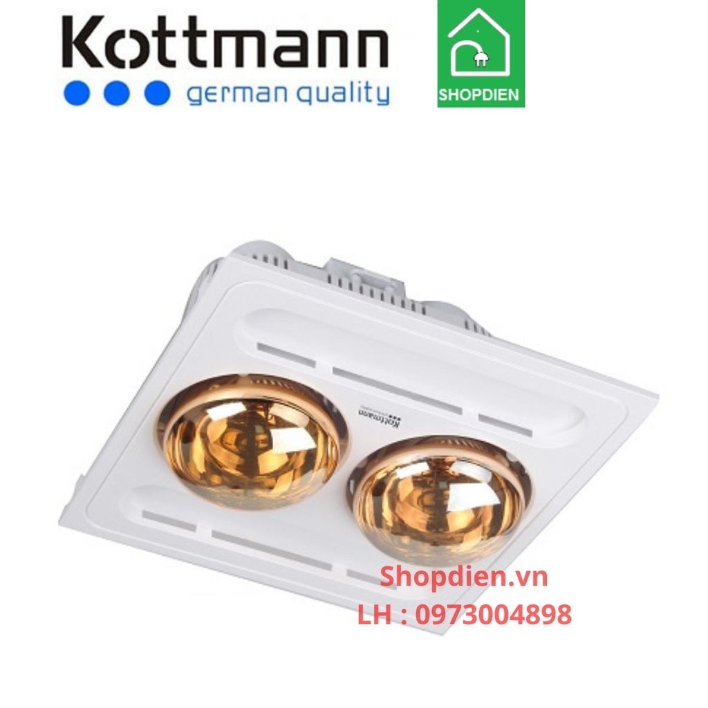 Đèn sưởi âm trần 2 bóng công tắc KOTTMANN K9S