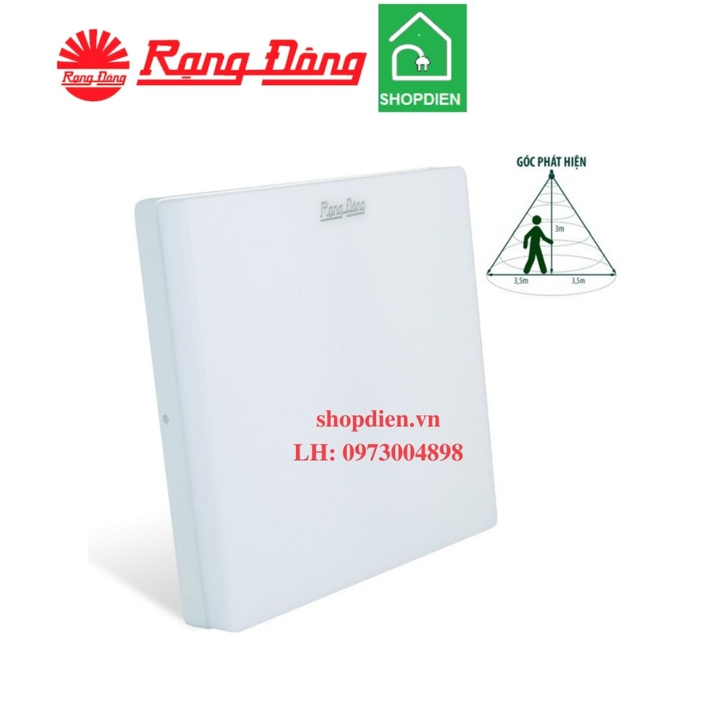 Đèn ốp trần vuông cảm biến 18W Rạng Đông LN12.RAD 220x220/18W (WC)