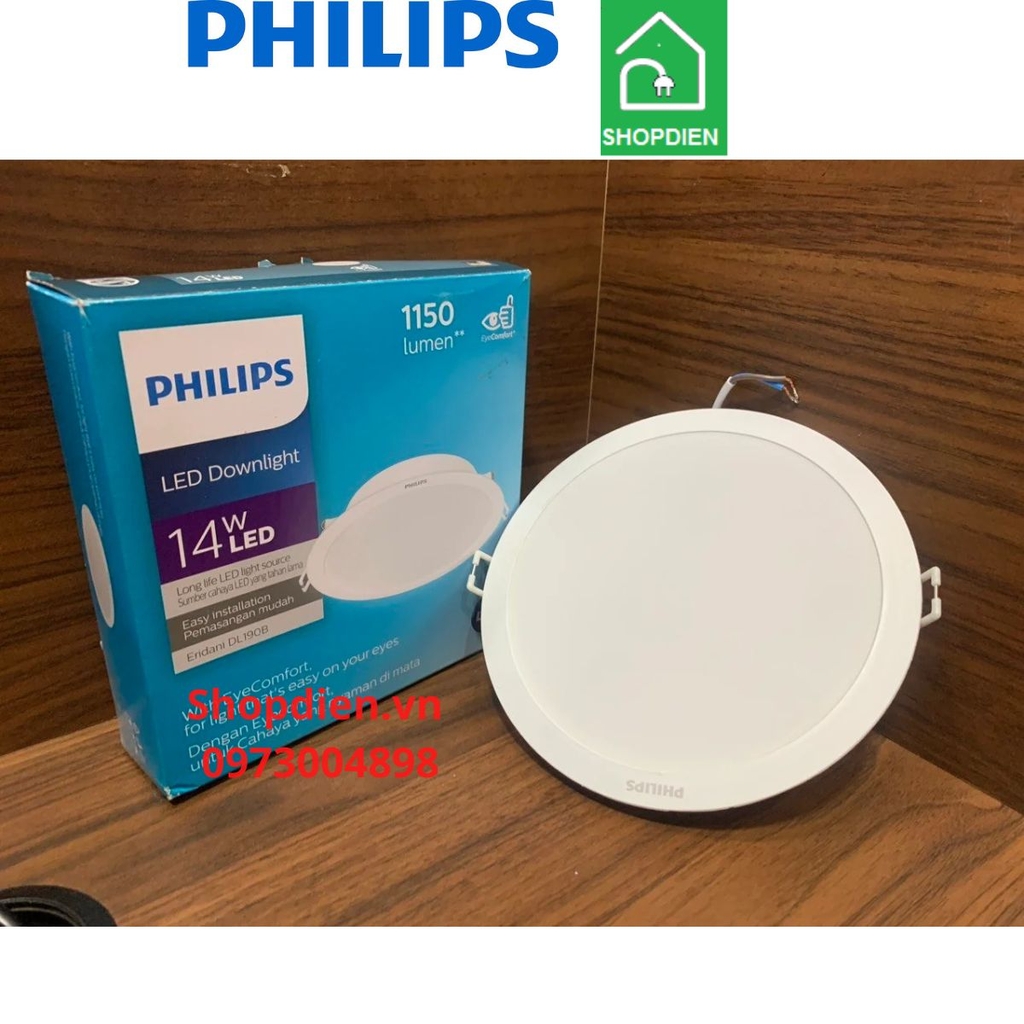 DL190B LED11 14W D150 Eridani Philips Đèn downlight âm trần 14W D150