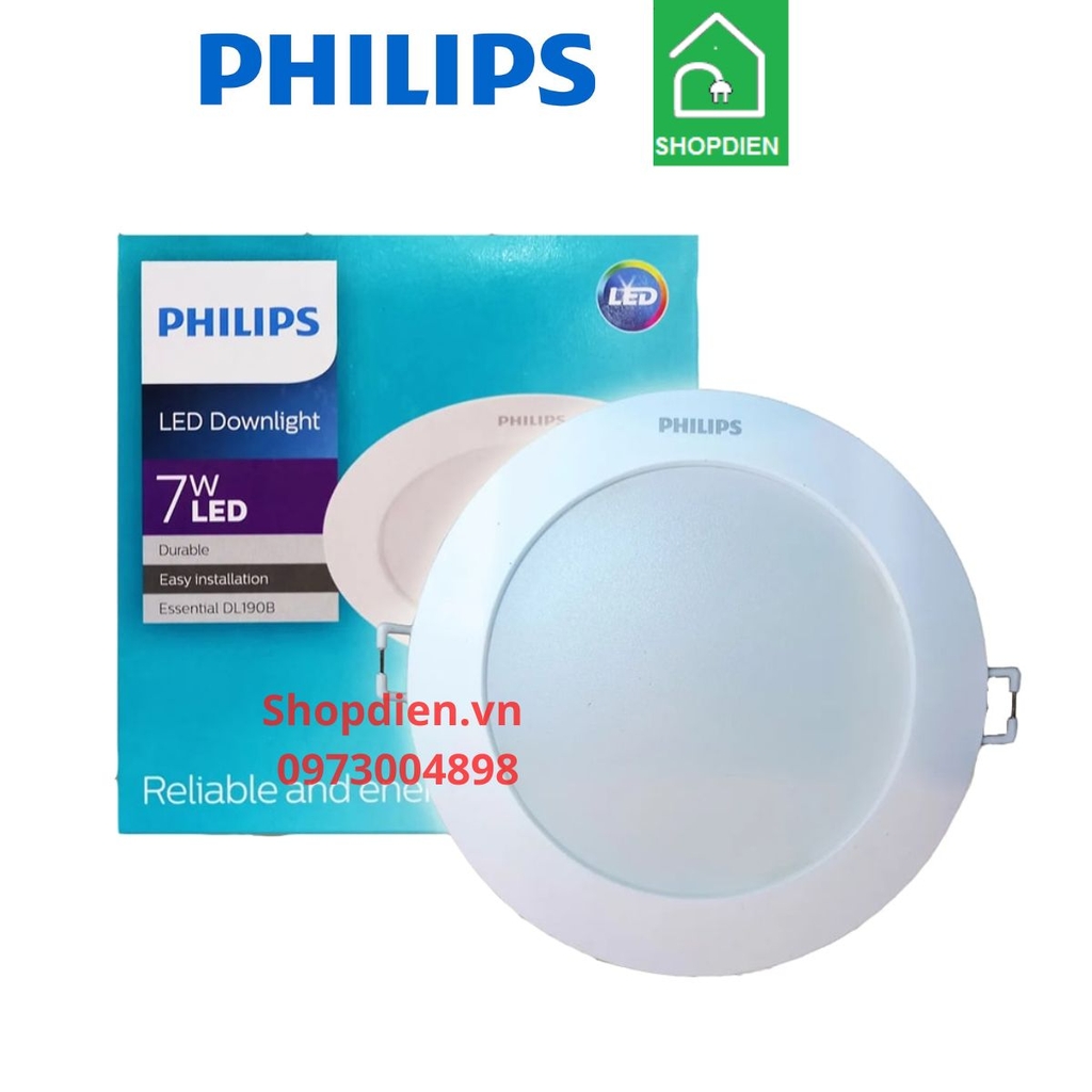 DL190B LED6 7W D100 Eridani Philips Đèn downlight âm trần 7W D100
