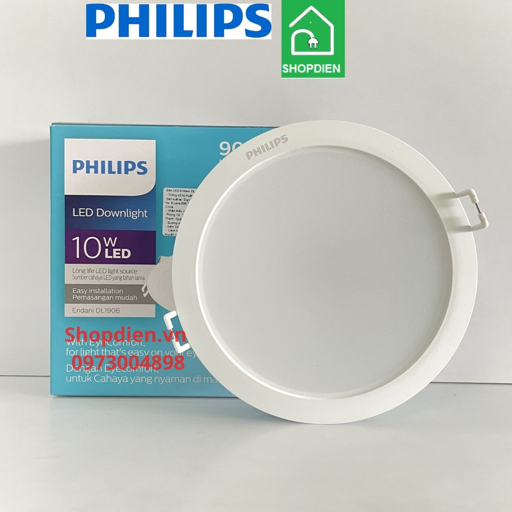 DL190B LED8 10W D125 Eridani Philips Đèn downlight âm trần 10W D125