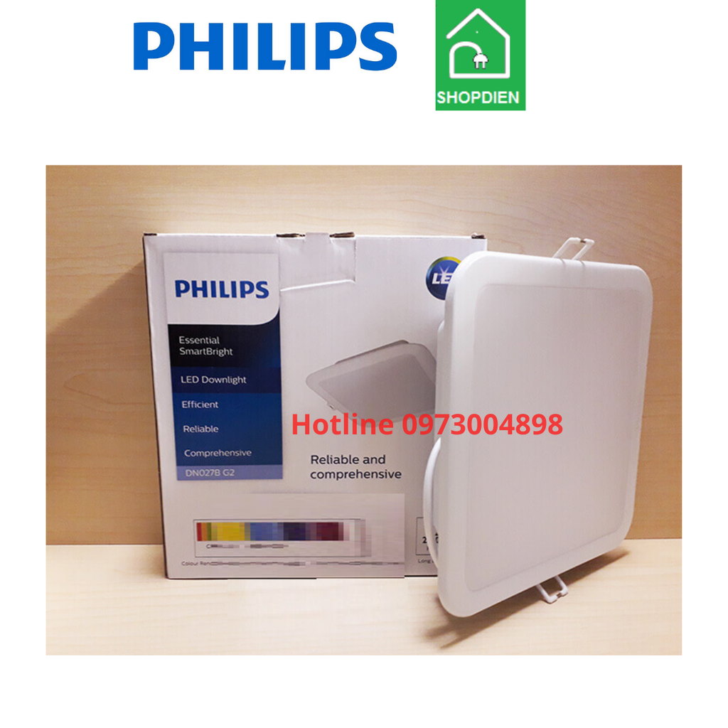 DN027B G2 LED9 SQ PHILIPS Đèn downlight âm trần vuông 10W L125
