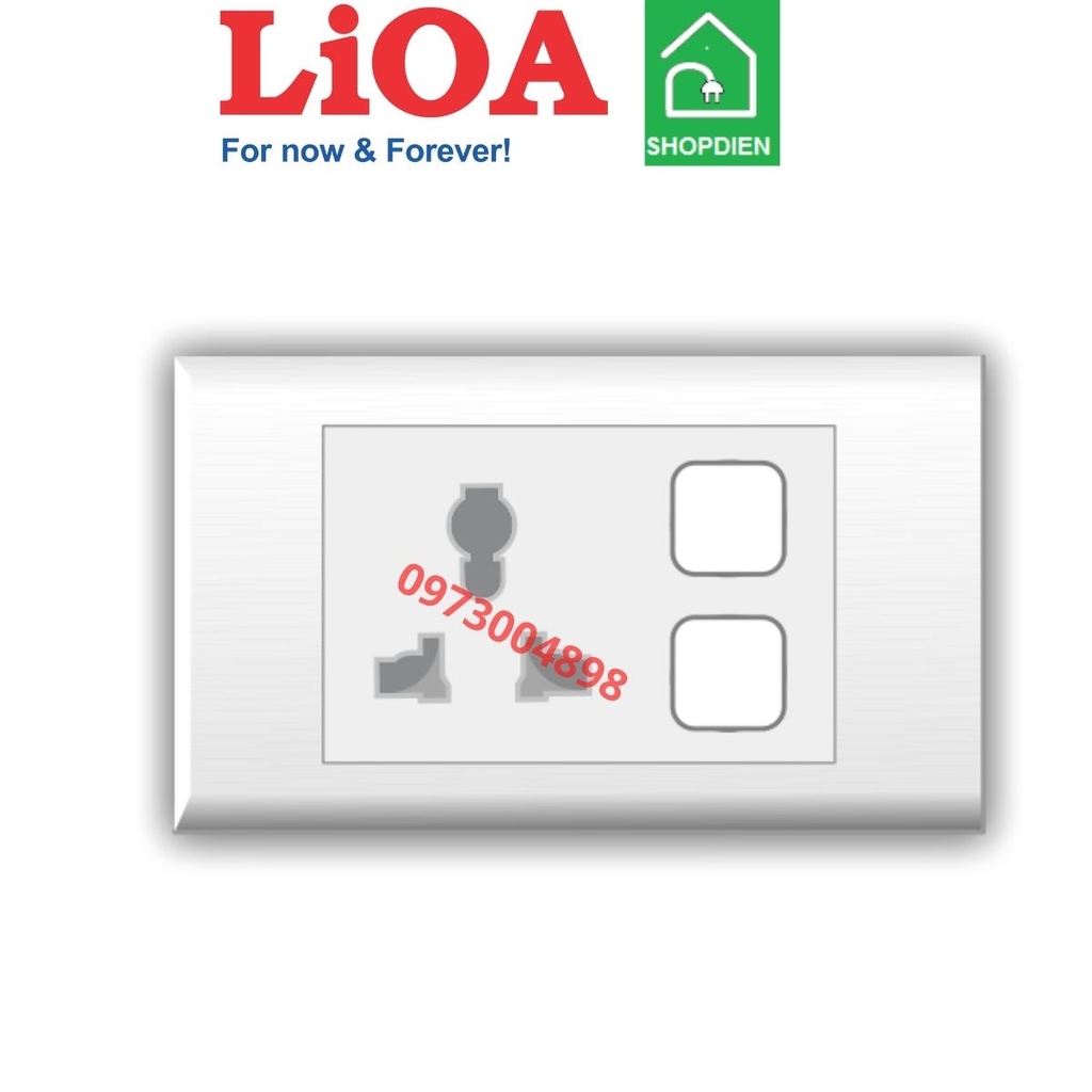 E18SD2X LIOA Ổ cắm đơn đa năng với 2 lỗ