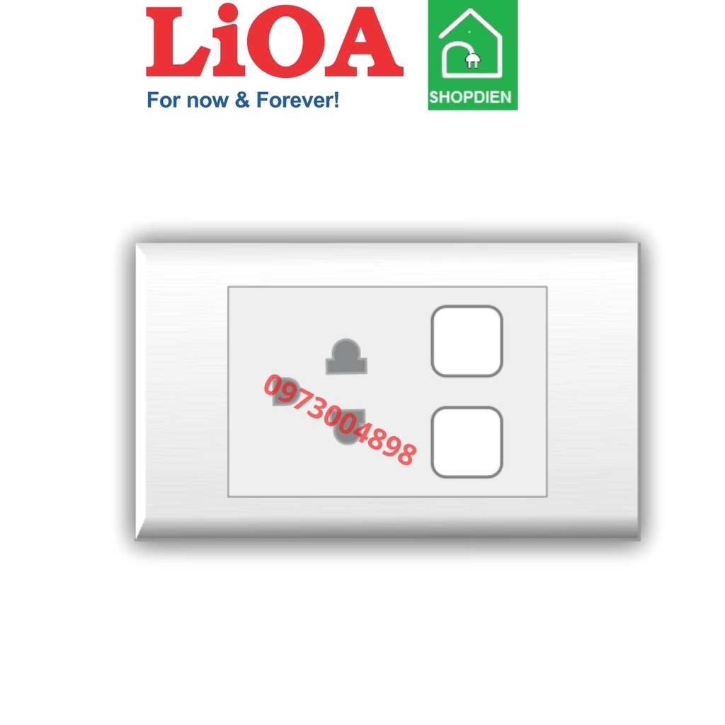 E18SU32X LIOA Ổ cắm đơn 3 chấu với 2 lỗ