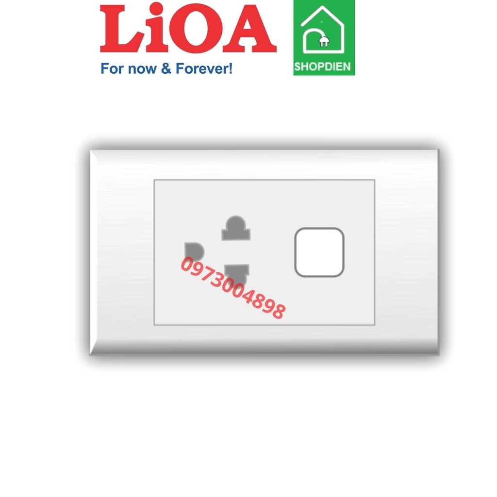 E18SU3X LIOA Ổ cắm đơn 3 chấu với 1 lỗ