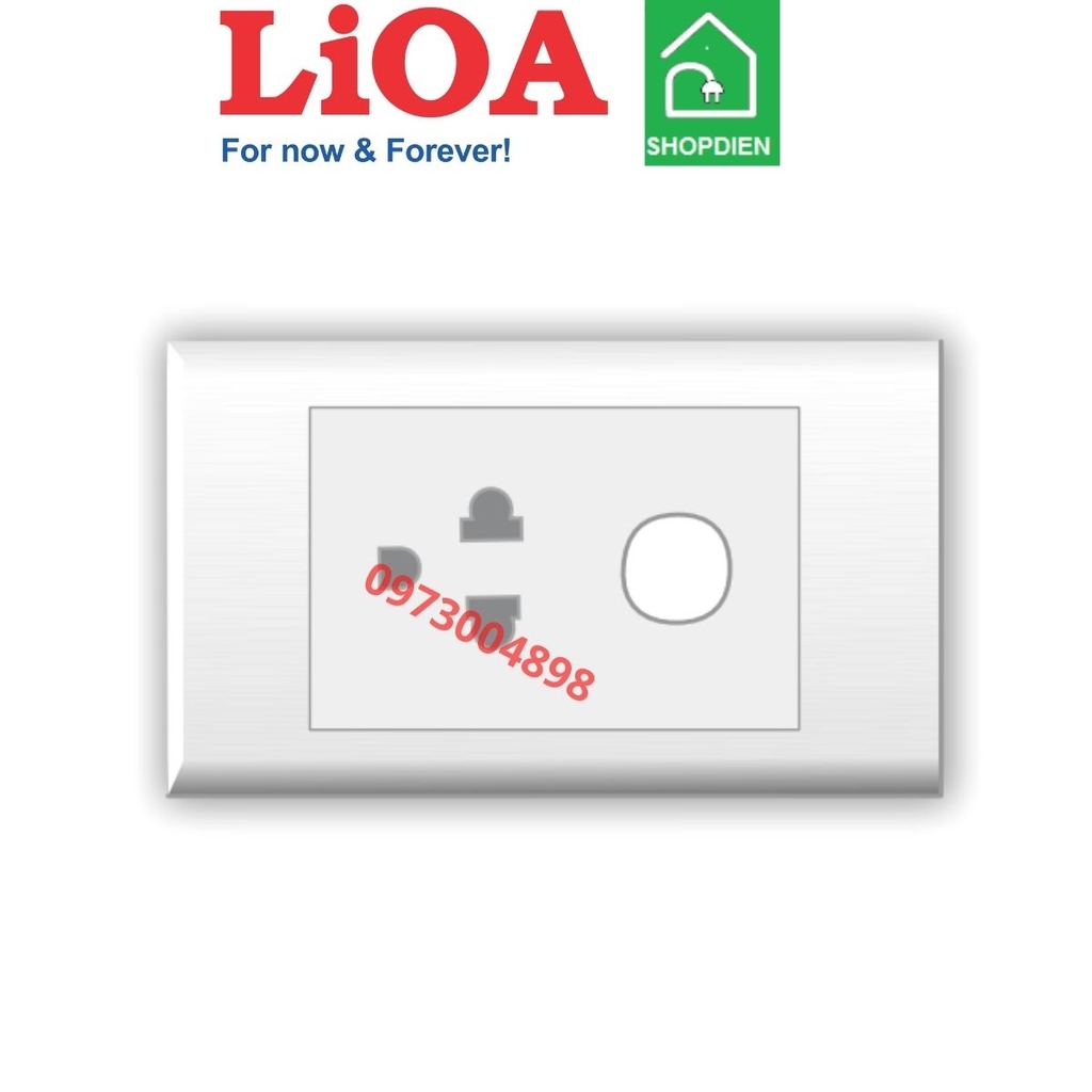 E18U3X LIOA Ổ cắm đơn 3 chấu với 1 lỗ