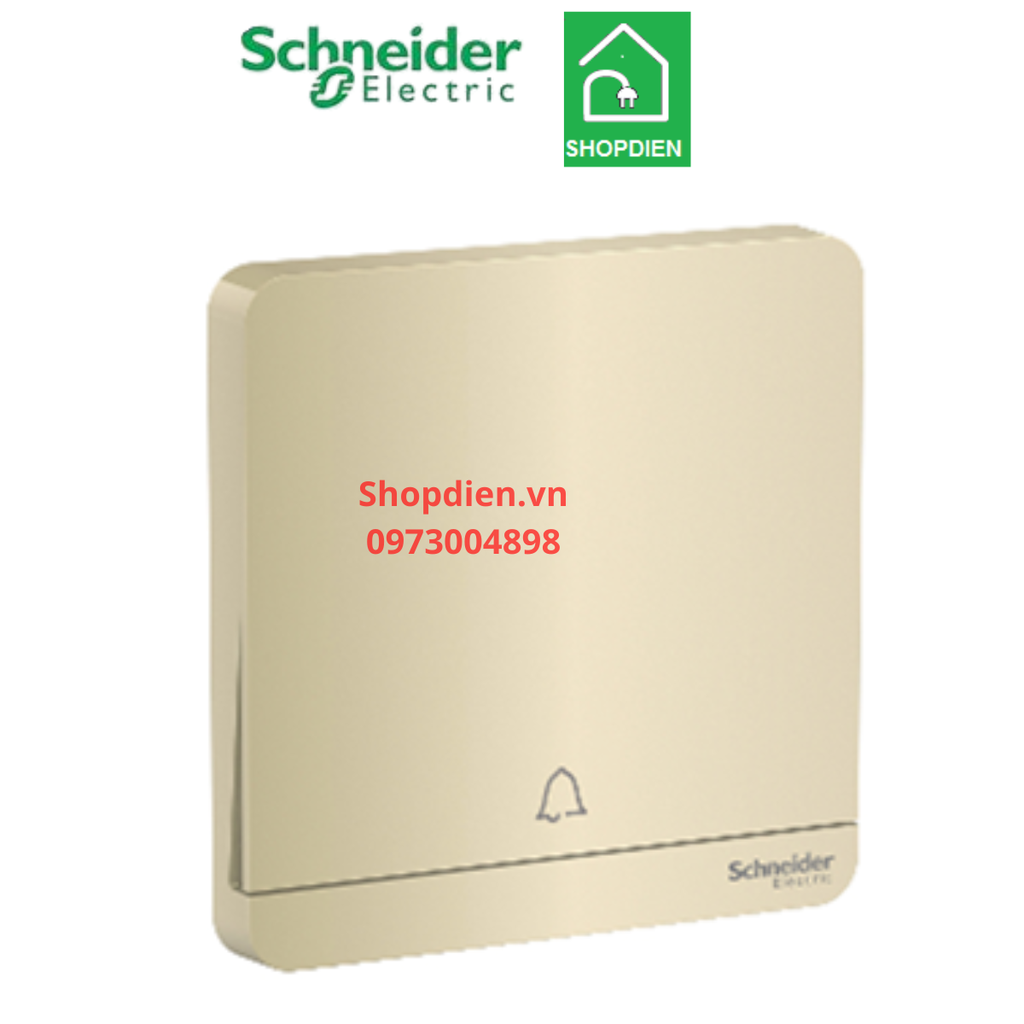 E8331BPL1_WG_G19 Schneider Nút nhấn chuông cửa AvatarOn Màu vàng ánh kim Vuông