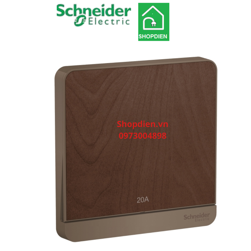 E8331D20N_WD_G19 Schneider Công tắc bình nóng lạnh AvatarOn 2 cực 20A Màu Gỗ Vuông