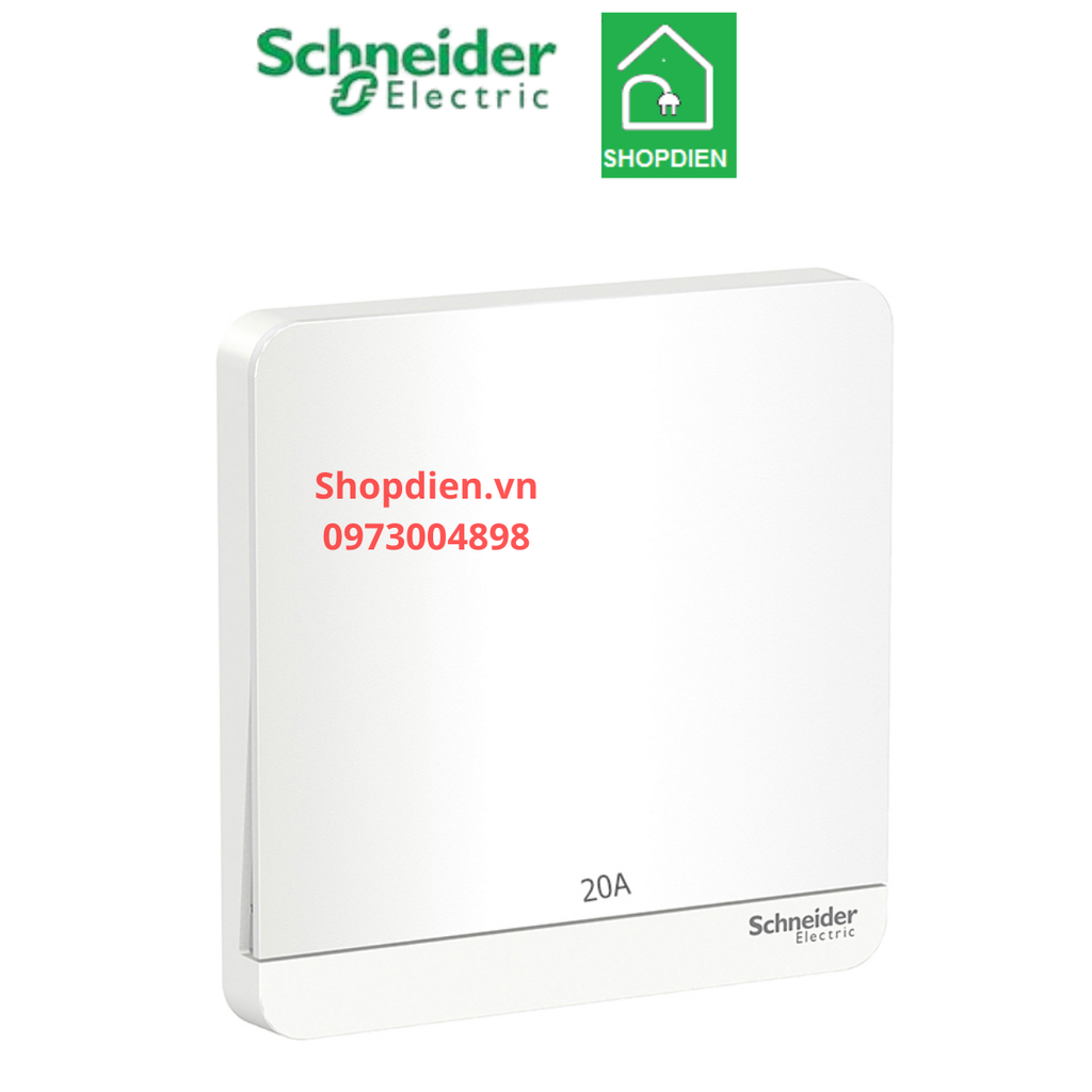 E8331D20N_WE_G19 Schneider công tắc bình nóng lạnh 2 cực 20A AvatarOn Màu trắng Vuông