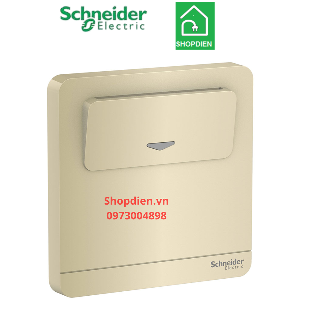 E8331EKT_WG_G19 Schneider Công tắc chìa khóa thẻ AvatarOn Keycard vàng ánh kim Vuông