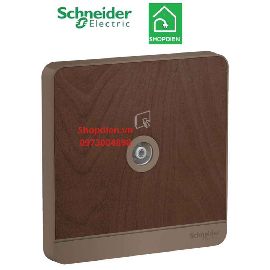 E8331TV_WD_G19 Schneider Ổ cắm Tivi AvatarOn Màu gỗ Vuông