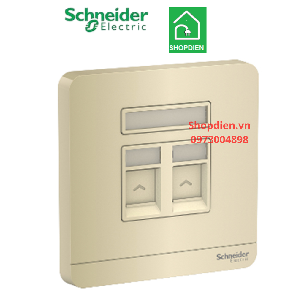 E8332TDRJS5_WG_G19 Schneider Ổ cắm điện thoại và ổ mạng cat5e AvatarOn Màu vàng ánh kim Vuông