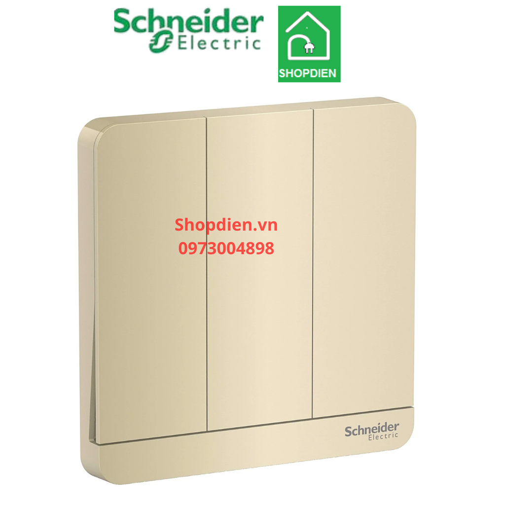 E8333L2LED_WG_G19 Schneider Công tắc ba 2 chiều AvatarOn vàng ánh kim Vuông