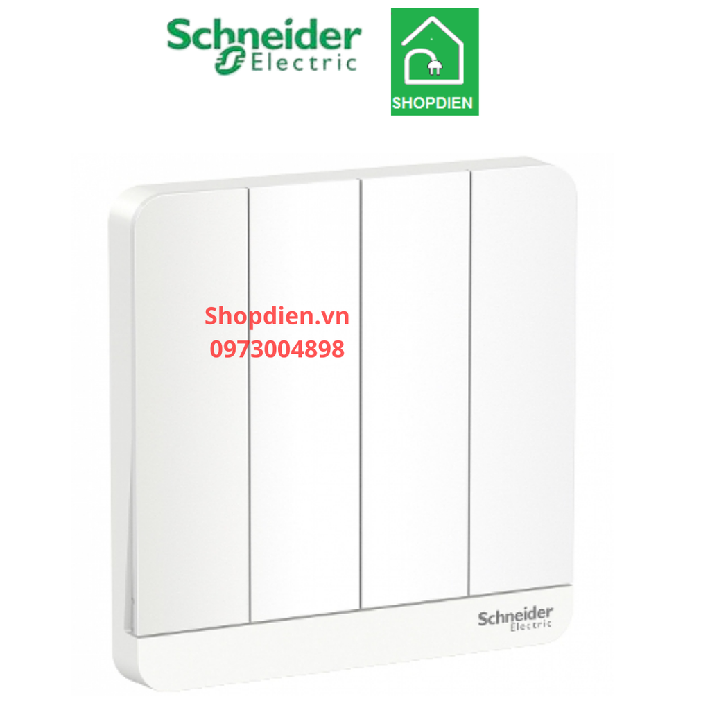 E8334L1LED_WE_G19 Schneider Công tắc bốn 1 chiều AvatarOn Màu trắng Vuông