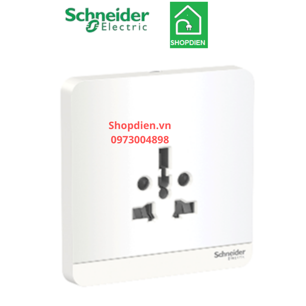E83426TS_WE_G19 Schneider ổ cắm đơn đa năng AvatarOn Màu trắng Vuông