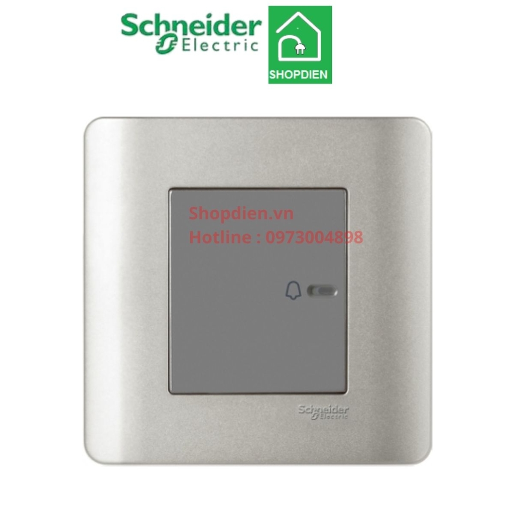 E8431BP1_SA_G19 Schneider Công tắc chuông cửa Zencelo màu xám bạc