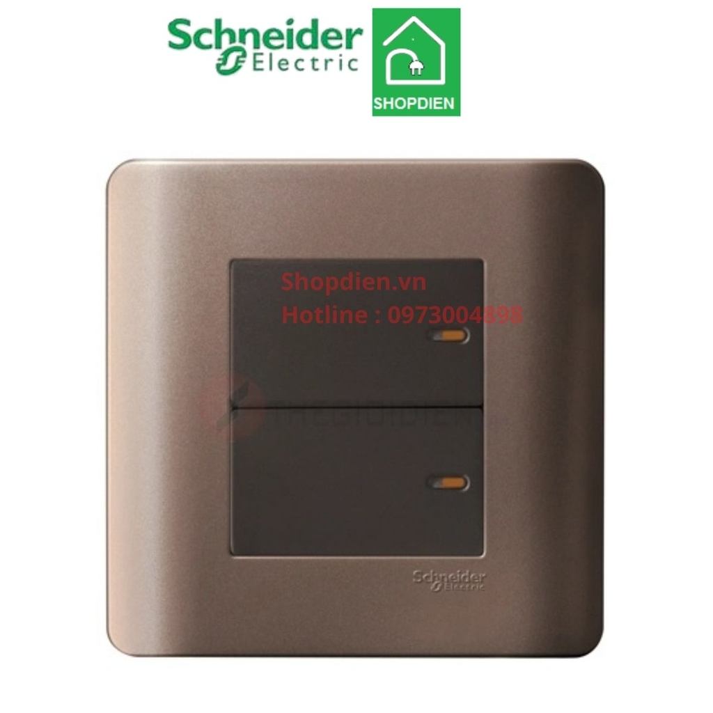 E8432_1_SZ_G19 Schneider Công tắc đôi 1 chiều Zencelo màu đồng