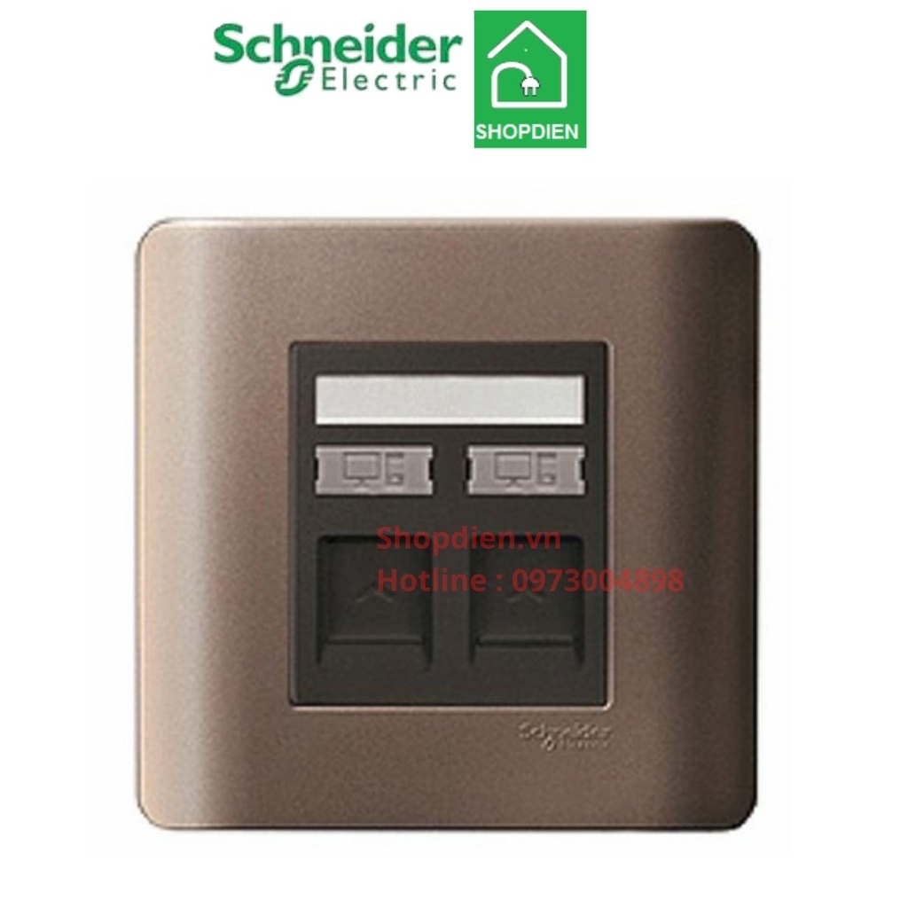 E8432RJS_6_SZ_G19 Schneider Ổ cắm mạng cat6 đôi ZENCELO màu đồng