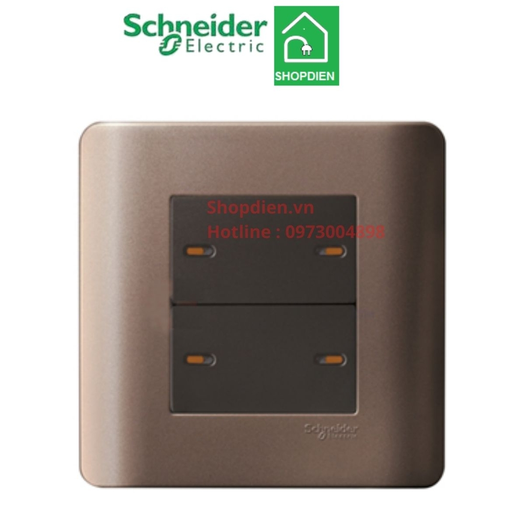 E8434_1_SZ_G19 Schneider Công tắc bốn 1 chiều Zencelo màu đồng