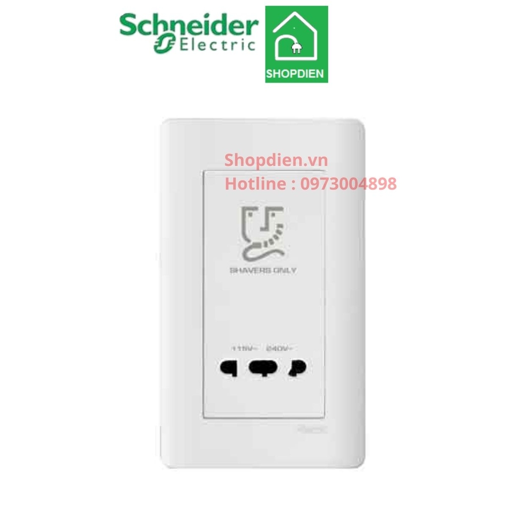 E84T727V_WE Schneider Bộ ổ cắm dao cạo râu ZENCELO màu trắng