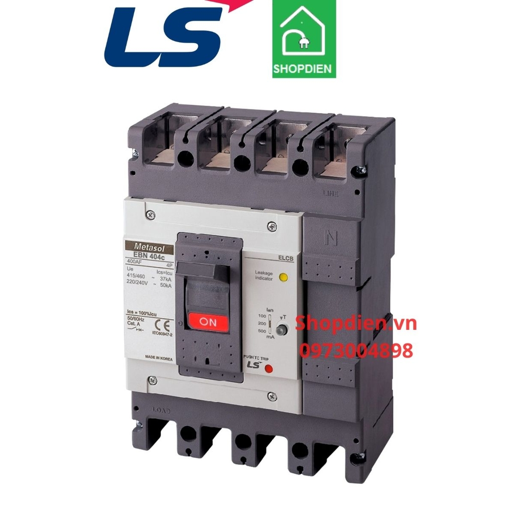 EBN404C LS ELCB 4P 250A Aptomat chống rò chống giật điện
