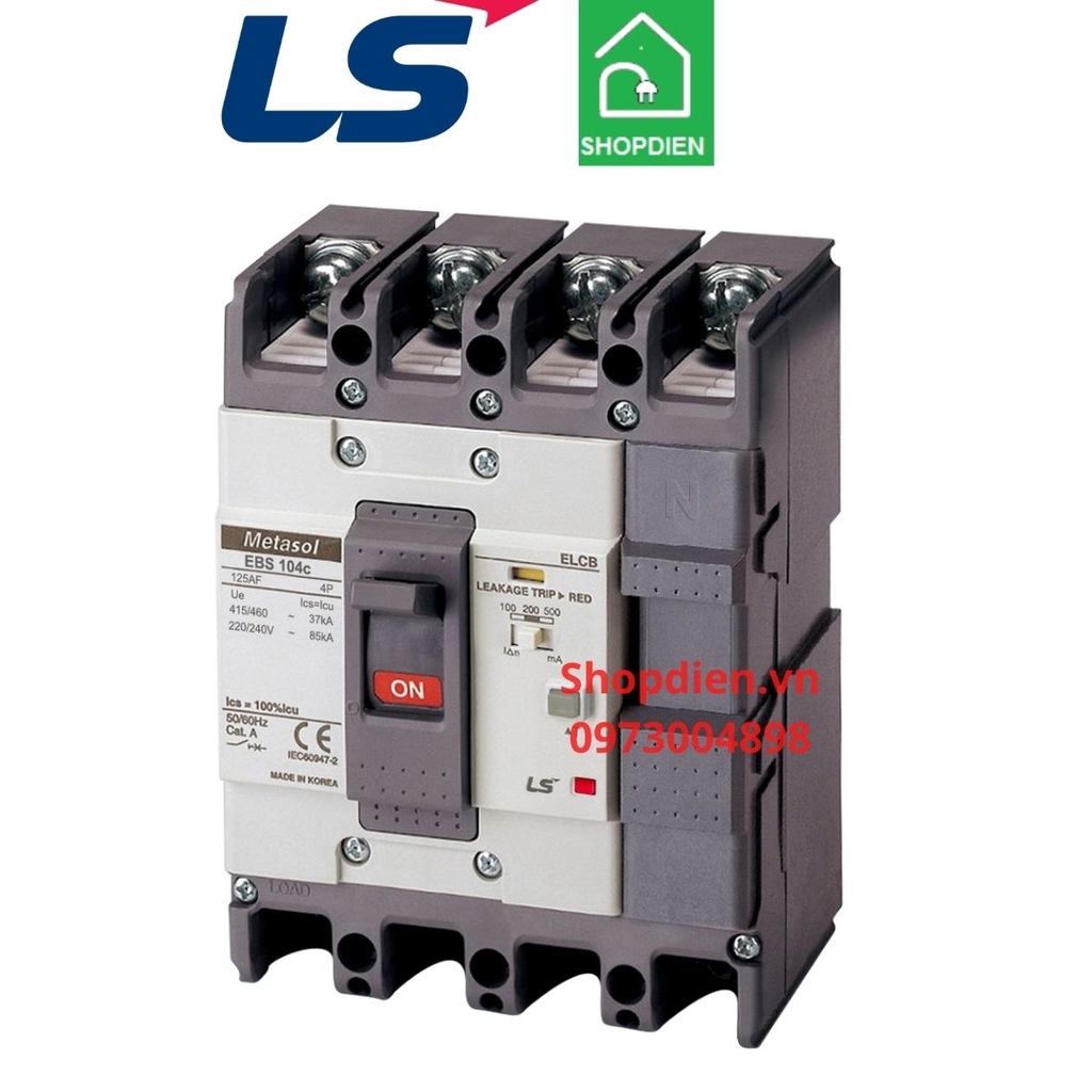 EBS104C LS ELCB 4P 20A 30mA Aptomat chống rò chống giật điện